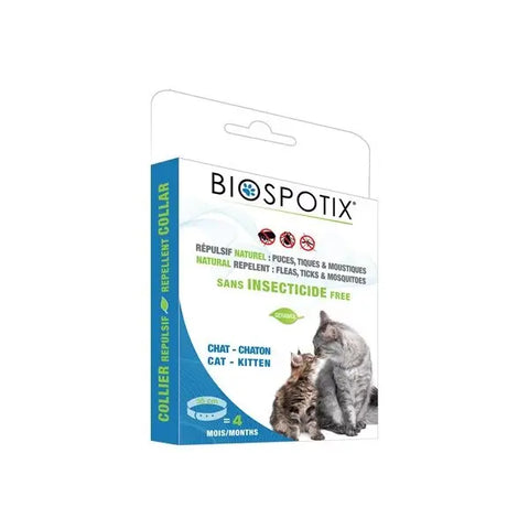 Collare Biospotix per gatti, antiparassitario naturale di Biogance